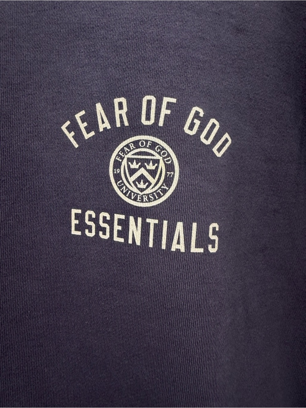 Fear Of God Essentials Marine University Fleece Crewneck Sweatshirt Size Medium - Picture 4 of 12